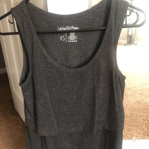 Latched Mama cotton nursing tank, Heather Gray, XS